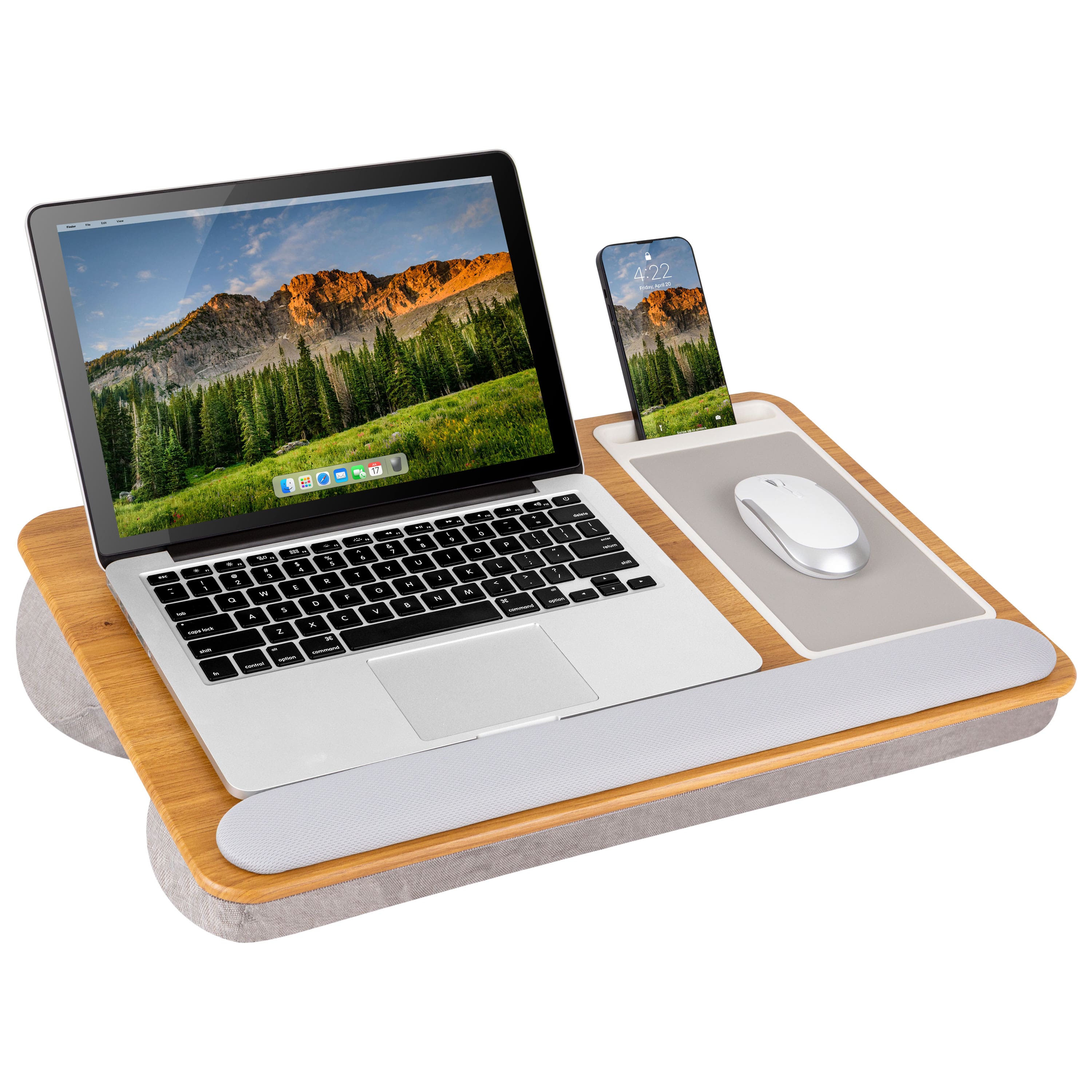 LapGear - Home Office Pro Lap Desk (Fits up to 15" Laptop) - Oak Wood - Front_Zoom