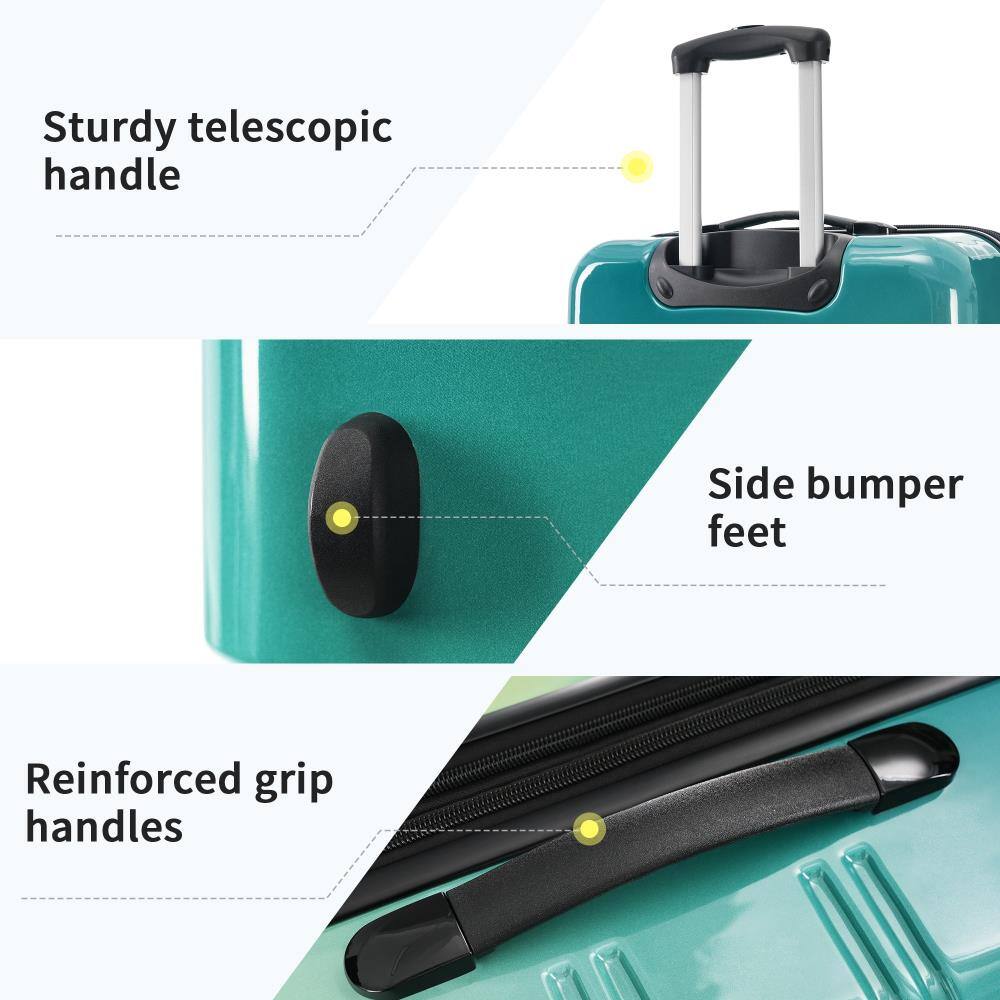 Sturdy telescopic handle  
Side bumper feet  
Reinforced grip handles