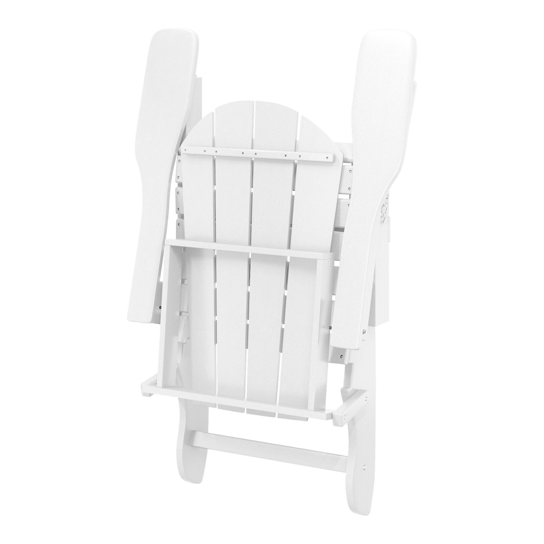 Alt View 4. WestinTrends - WestinTrends Malibu Outdoor HDPE Folding Poly Adirondack Chairs (Set of 2) - White.