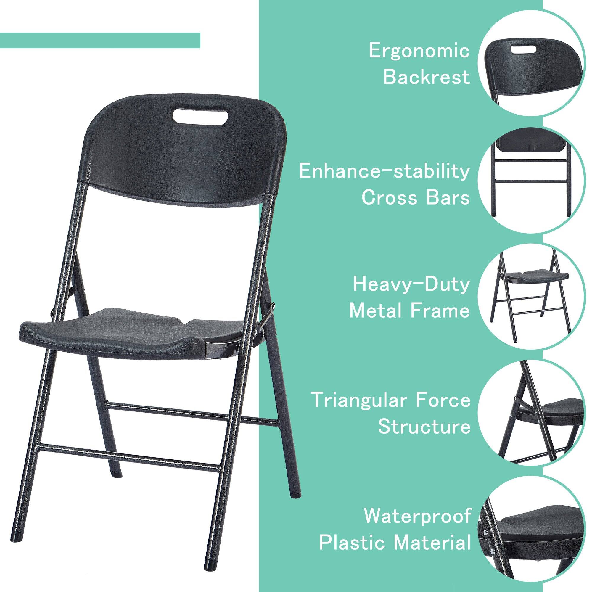 Ergonomic Backrest  
Enhance Stability Cross Bars  
Heavy-Duty Metal Frame  
Triangular Force Structure  
Waterproof Plastic Material