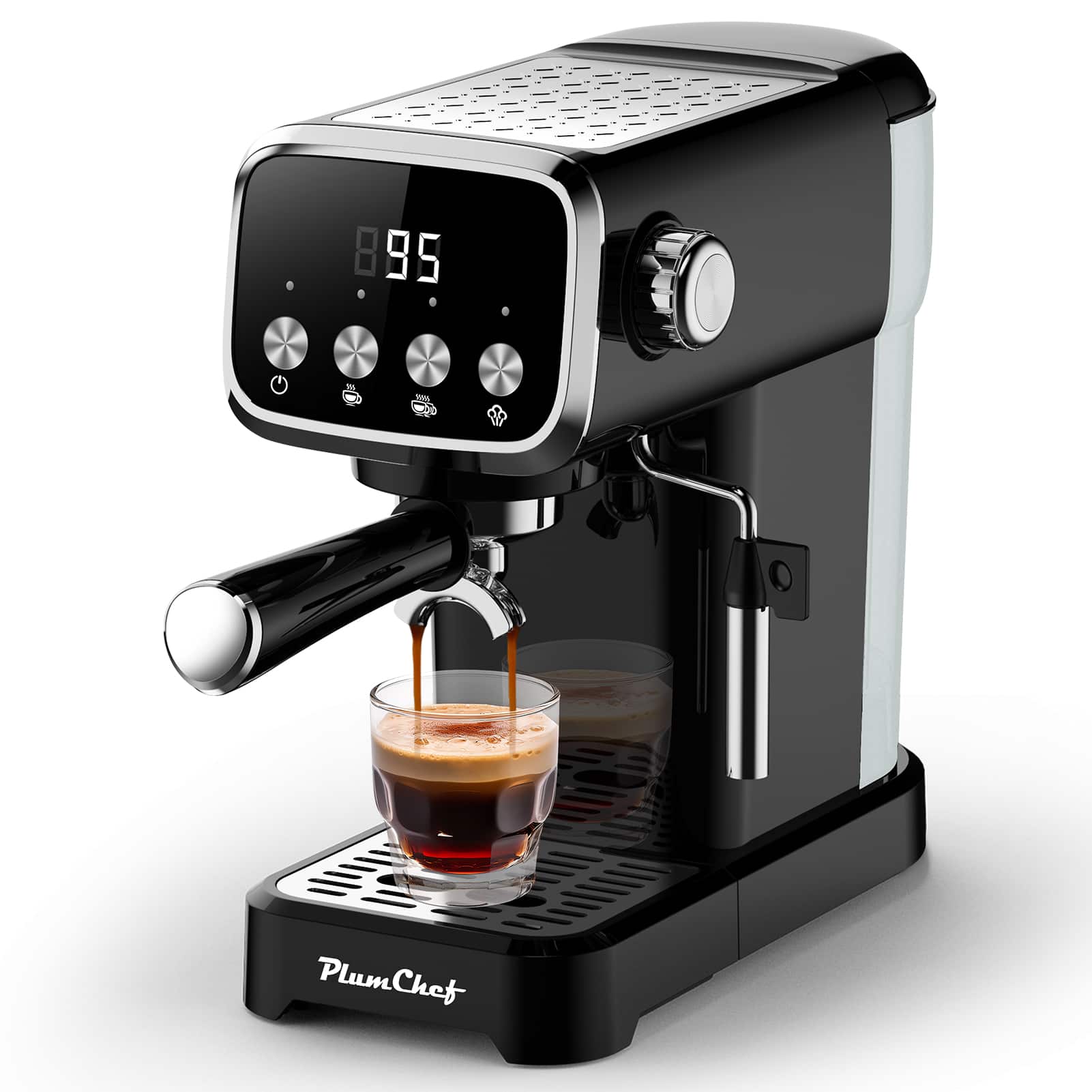 Dexmalle - Dexmalle-20BAR Slim Vertical Espresso Machine with Milk Frother - Black