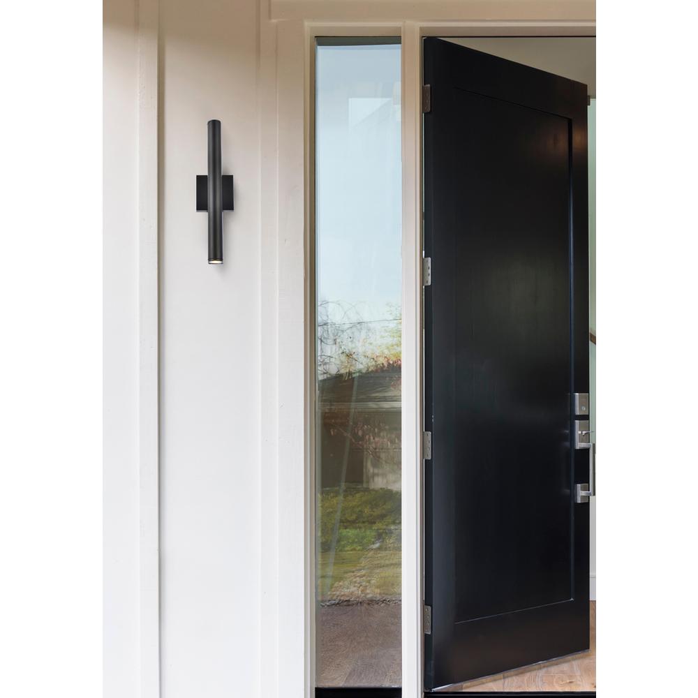 Back. Living District - Raine Integrated LED wall sconce in black - Black.