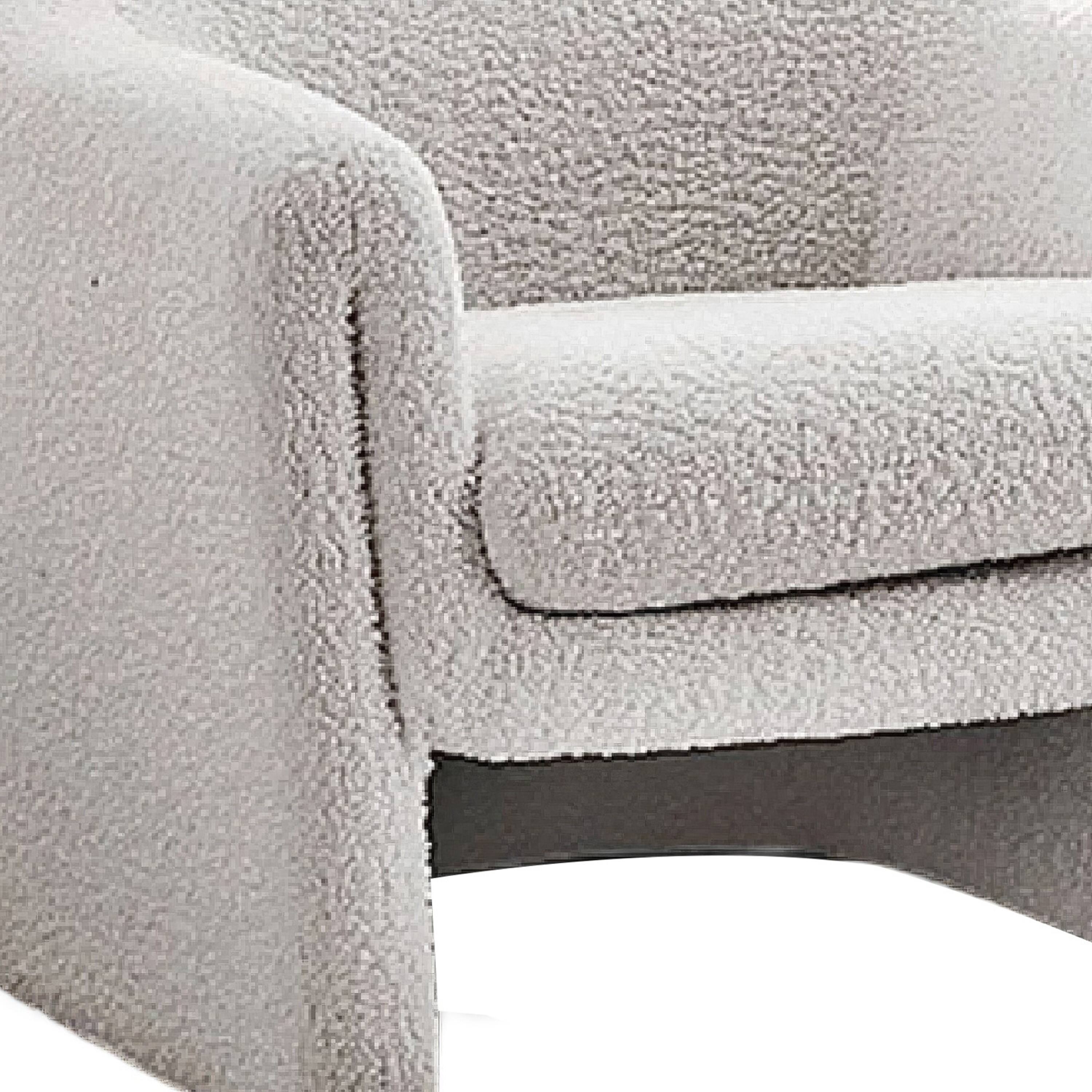 Alt View 2. Manhattan Lane - Danie Accent Armchair with U-Shaped Frame, Boucle Fabric - White.