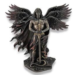 Veronese Design - Bronzed Seraph Six-Winged Guardian Angel with Sword and Serpent - Bronze