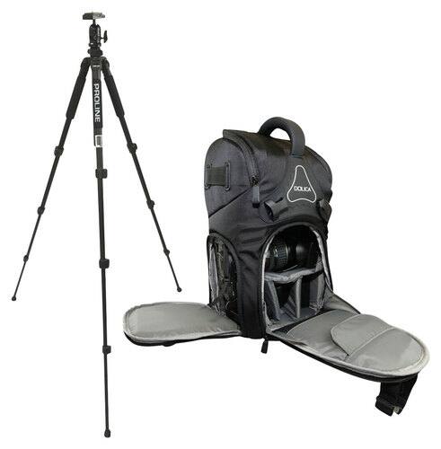 Front Standard. Dolica - 62.2" Tripod and DK Camera Backpack - Black.