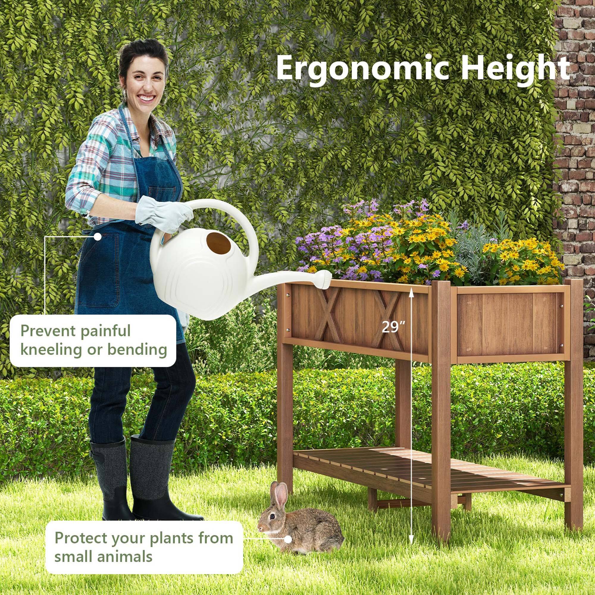 Ergonomic Height Prevent painful kneeling or bending 29" Protect your plants from small animals