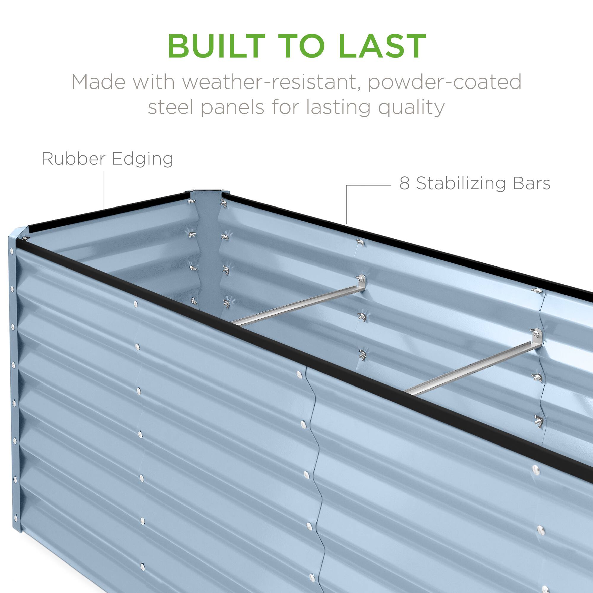 BUILT TO LAST

Made with weather-resistant, powder-coated steel panels for lasting quality

Rubber Edging

8 Stabilizing Bars