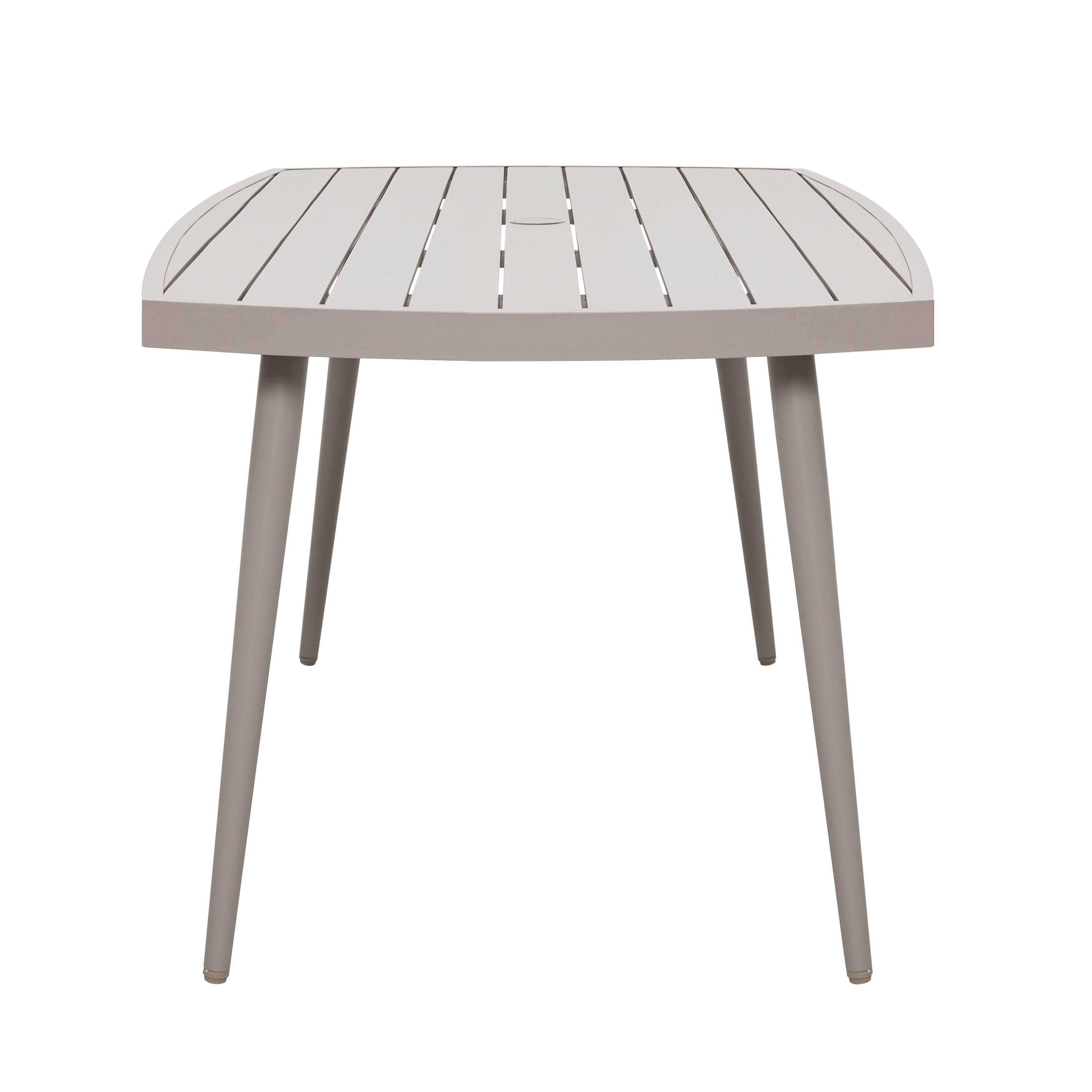 Alt View 5. Nuu Garden - Outdoor Aluminum Dining Table with 2.76" Umbrella Hole - Beige.