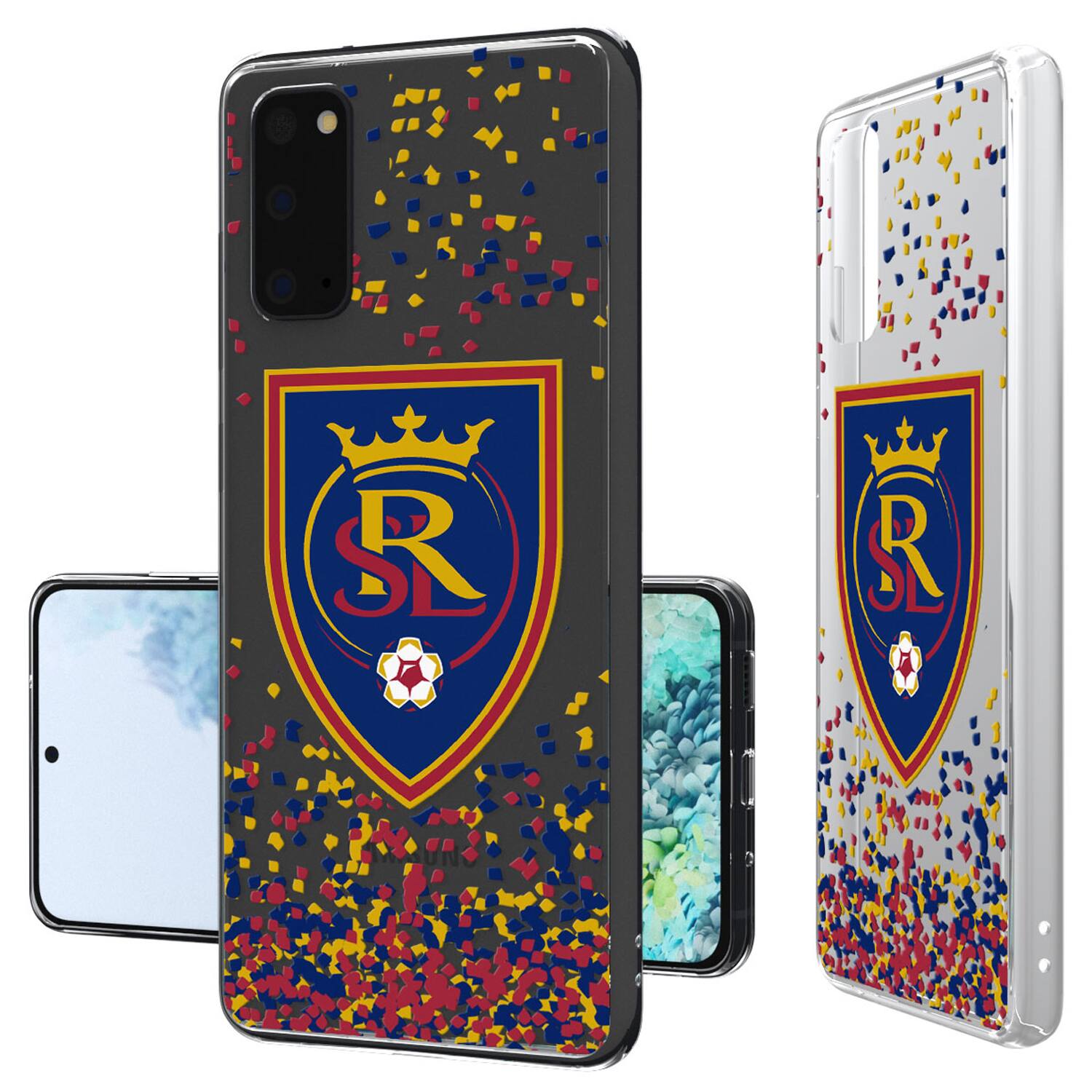 Alt View 3. Keyscaper - Real Salt Lake Galaxy Confetti Clear Case - S24 - Multicolor.
