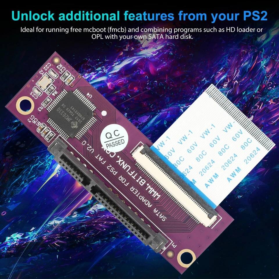 Unlock additional features from your PS2  
Ideal for running free mcboot (fmcb) and combining programs such as HD loader or OPL with your own SATA hard disk.  

C23 CO JM20330 TGAZO 976QY0141 2012 C VW-1 VW- QC VW-1 60V 0 PASSED W-1 A09 60V 80C U2. CO 60V 80C FAT 0C 80C 20624 20624 PS2 BITFUNX. 624 20624 AWM FOR M AWM ADAPTER *MMM M W M SATA W W