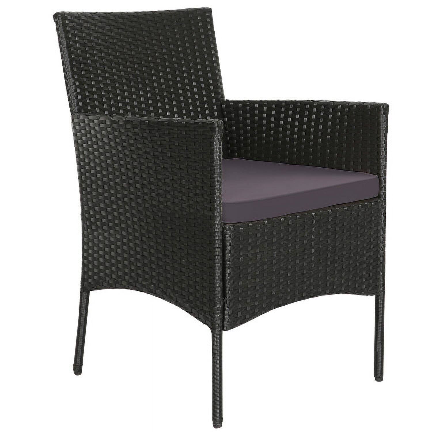 Alt View 1. Kadyn - 4 Patio Rattan Cushioned Sofa Furniture Set Garden Conversation Sets with Tempered Glass Coffee Table-Gray & Off White - Gray.