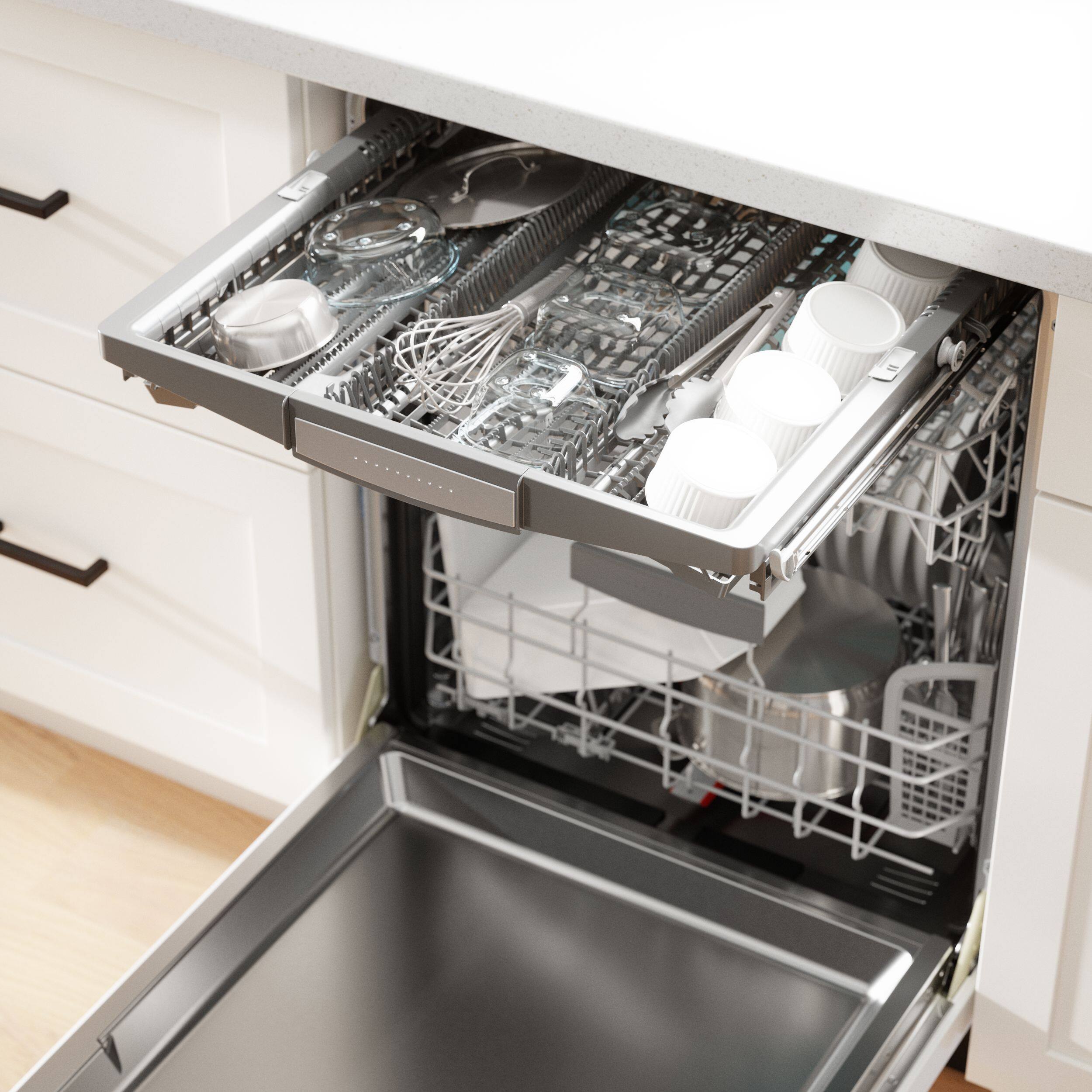 Alt View 16. Bosch - 800 Series 24" Top Control Smart Built-In Stainless Steel Tub Dishwasher with 3rd Rack, 42 dBA - White.