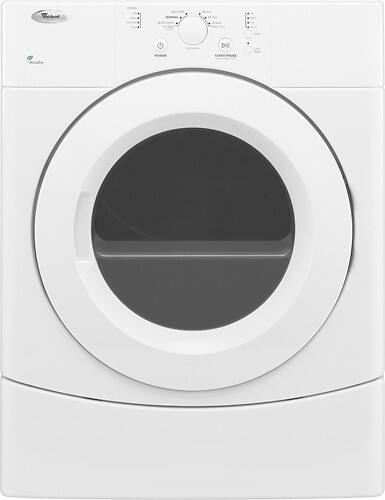 Front Standard. Whirlpool - 6.7 Cu. Ft. 3-Cycle Electric Dryer - White.