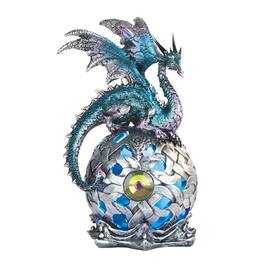 FC Design - 8"H Dragon On Light Up LED Orb Figurine Statue s Office/Computer Desk Tabletop Medieval Gaming Home Decor Gift - Multi-Color