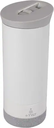 Front. TYLT - Tylt Drink Speaker Mug Hydration Mug + Bluetooth Speaker Cream - cream.