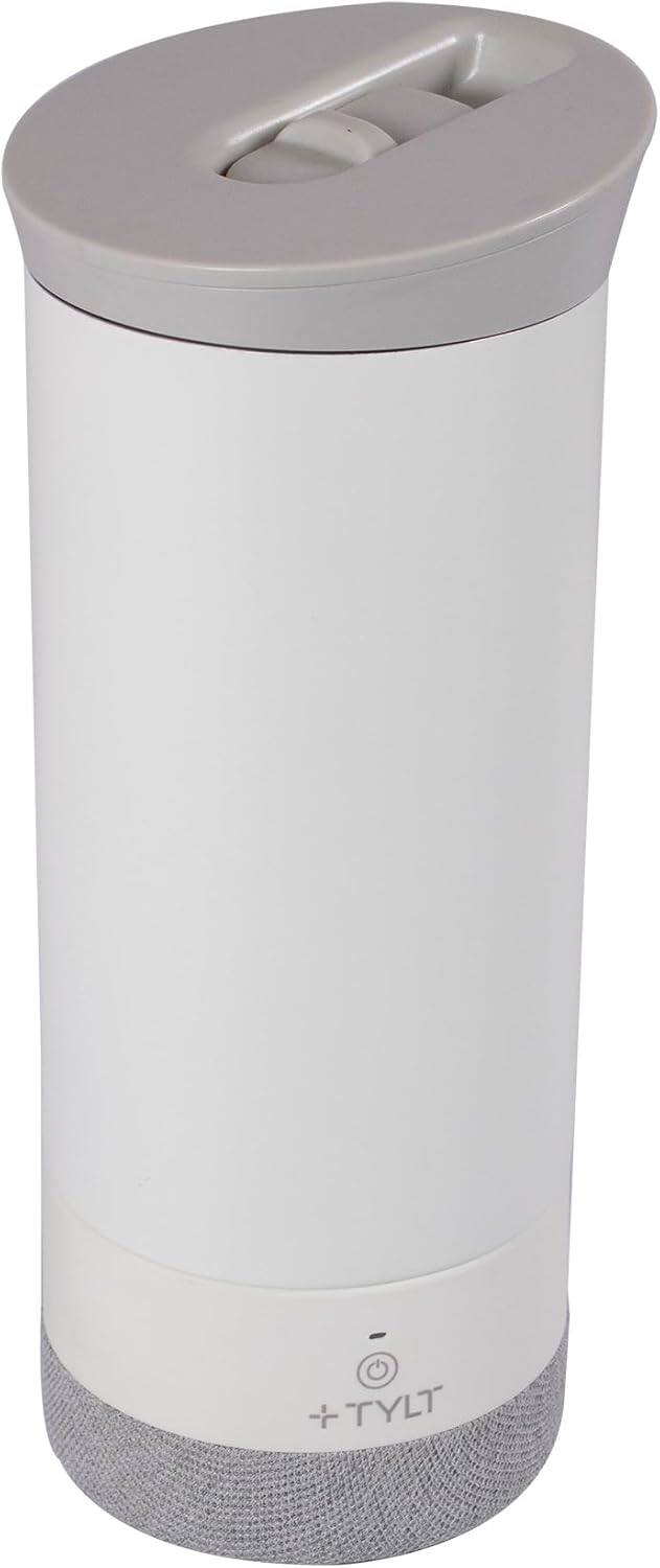 Front. TYLT - Tylt Drink Speaker Mug Hydration Mug + Bluetooth Speaker Cream - cream.