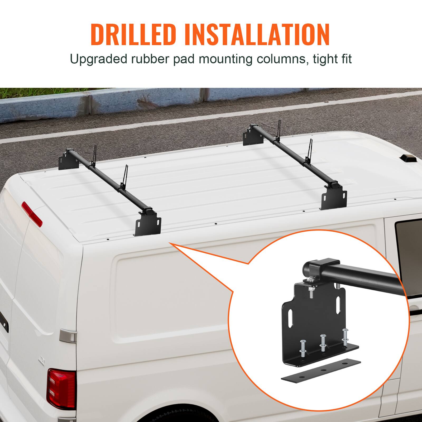 DRILLED INSTALLATION  
Upgraded rubber pad mounting columns, tight fit