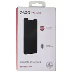 INVISIBLE ZAGG | SHIELD OUR Strongest Glass Screen Protection Ever Portrait & Landscape Privacy glass elite privacy 360 for: New iPhone 5.4" 2021 5G compatible