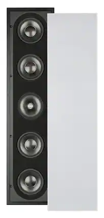 Front. Sonance - R2 SINGLE SPEAKER - Reference 5-1/4" 3-Way In-Wall Rectangle Speaker (Each) - Paintable White.
