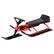 Front. Costway - Kids Snow Racer Sled Steering Wheel Double Brakes Pull Rope Red - Black+Red.