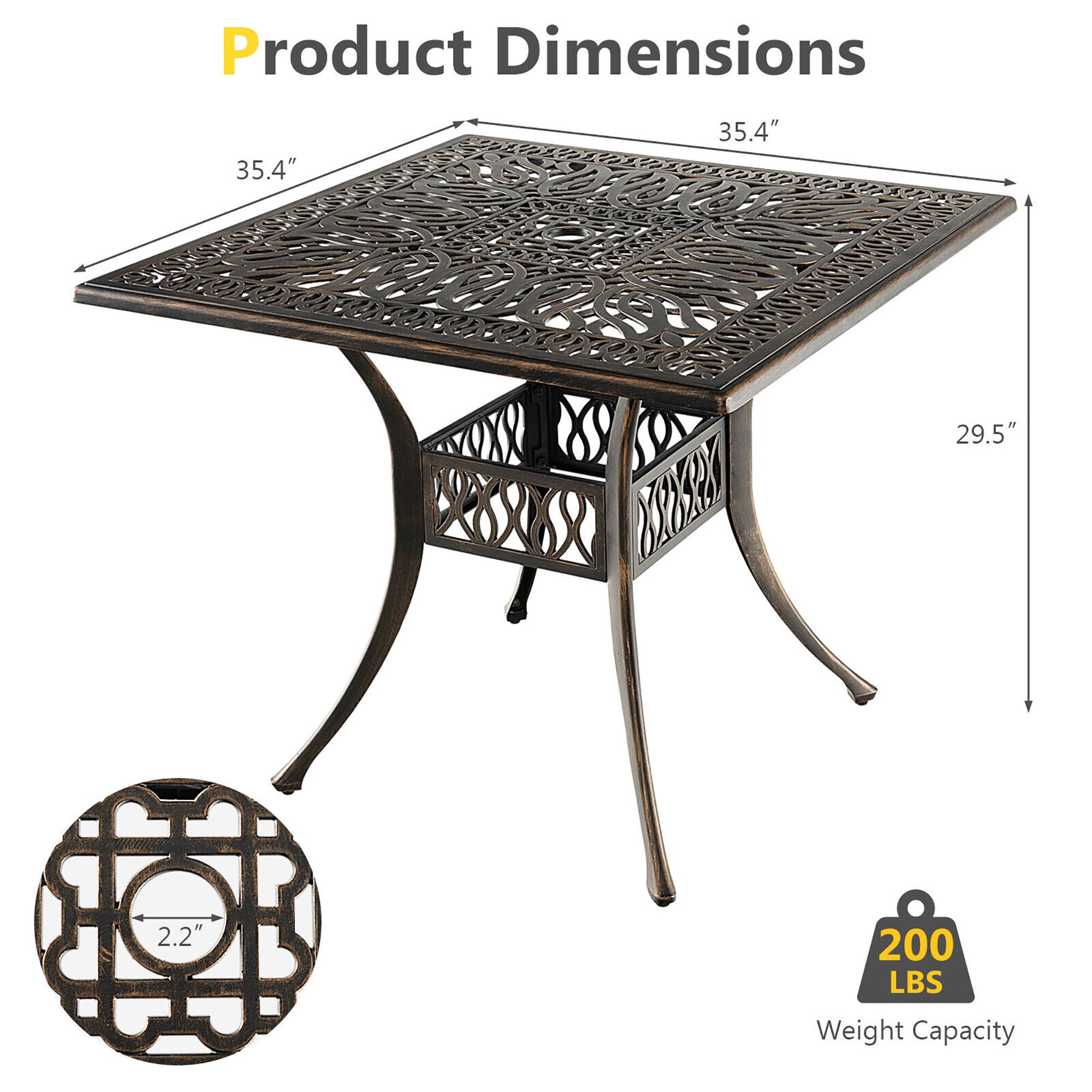 Product Dimensions  
35.4" x 35.4"  
29.5"  
2.2"  
200 LBS Weight Capacity