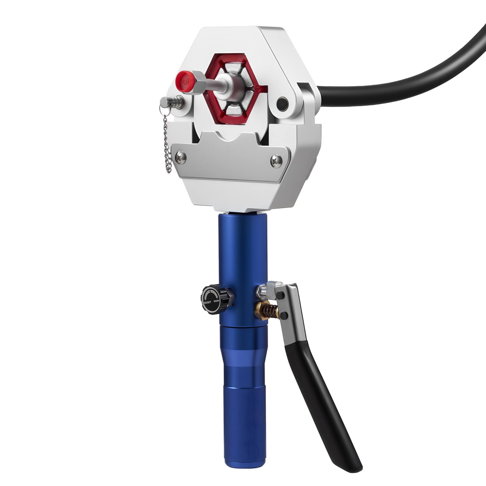 Alt View 5. VEVOR - Hydraulic Hose Crimper, Hydra-Krimp AC Hose Crimper Kit with 7 Dies Snap-On, Manual Hydraulic A/C Hoses Crimping Tool - Blue+Sliver.