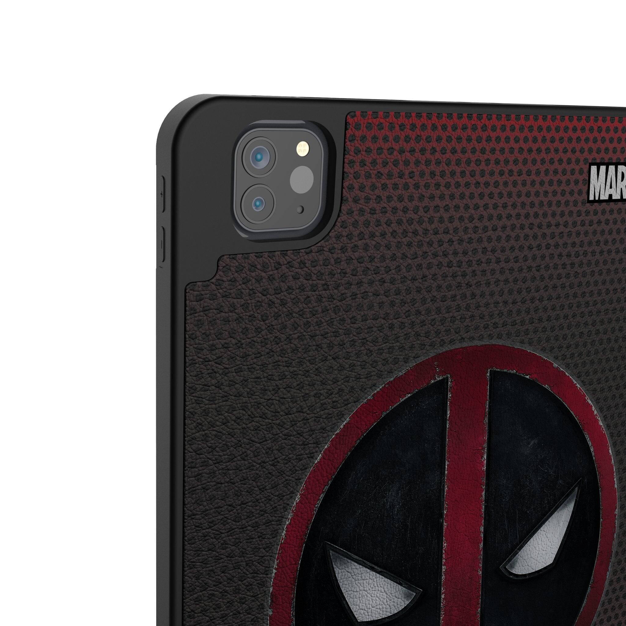 Left. Keyscaper - Marvel Grid Tablet Case - Apple iPad (10th Gen) - Deadpool.