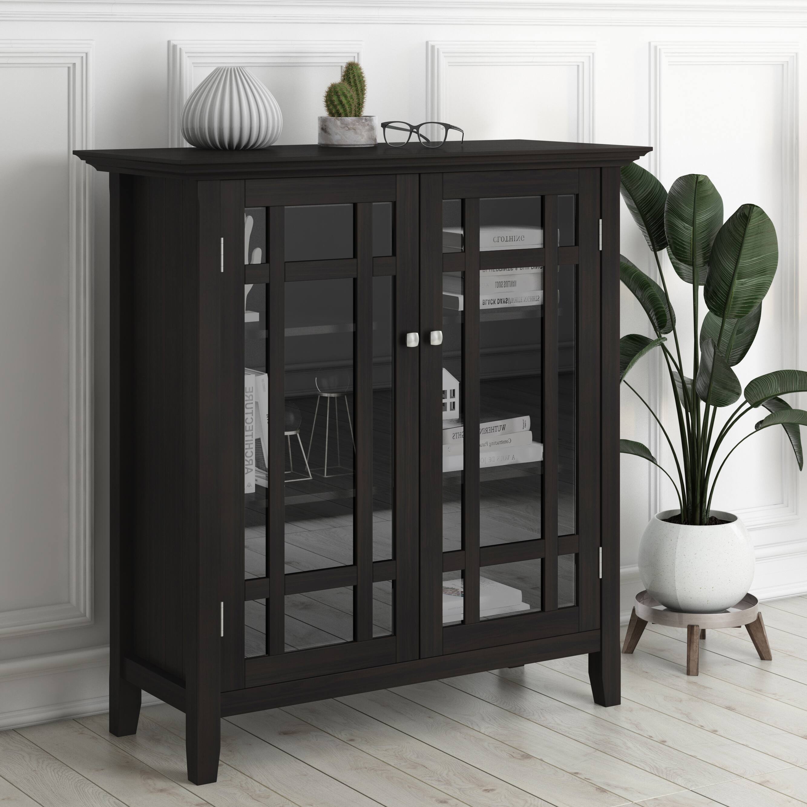 Alt View 11. Simpli Home - Bedford SOLID WOOD 39 inch Wide Transitional Medium Storage Cabinet in Hickory Brown - Hickory Brown.