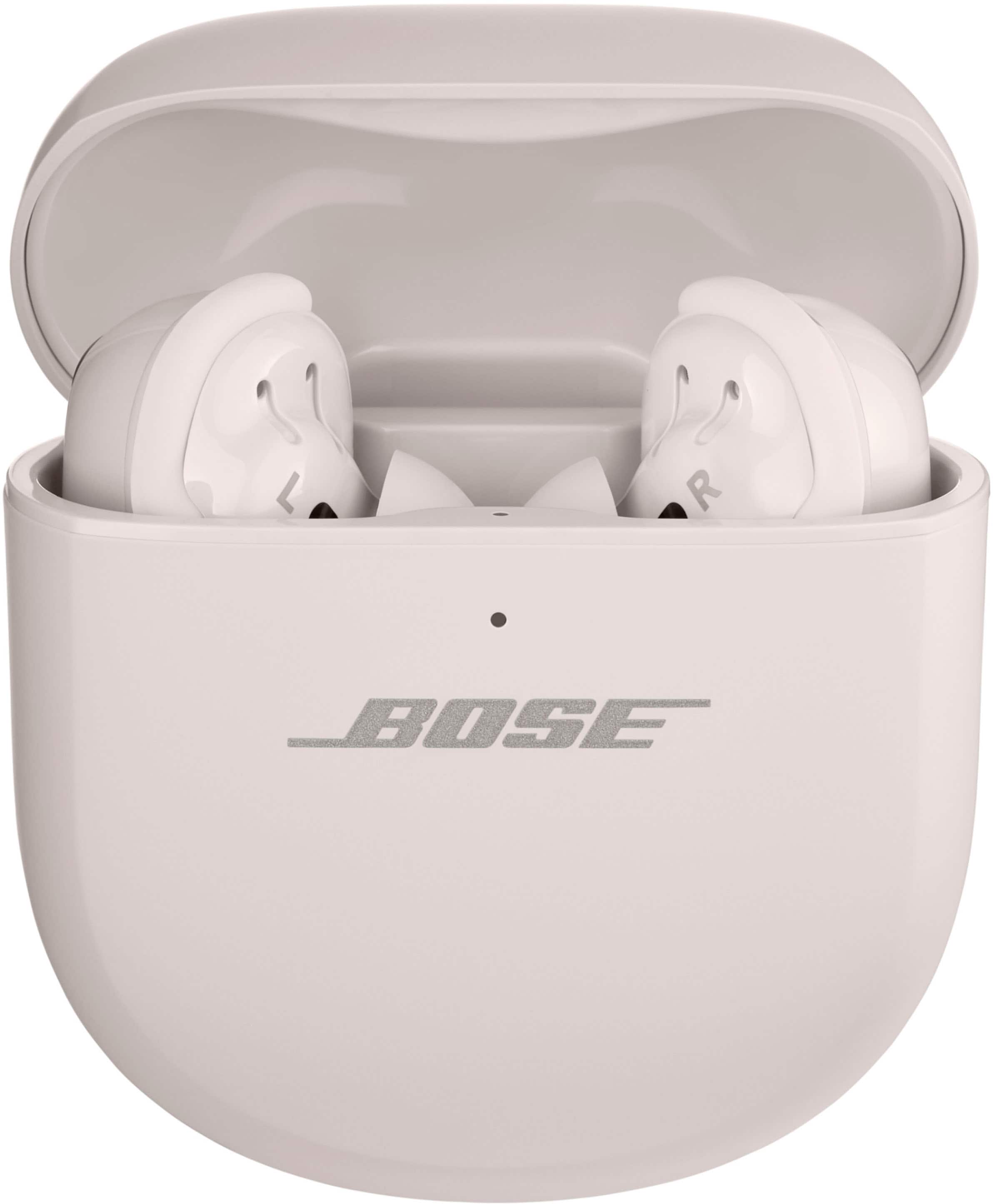 Angle. Bose - QuietComfort Ultra True Wireless Noise Cancelling In-Ear Earbuds - White Smoke.