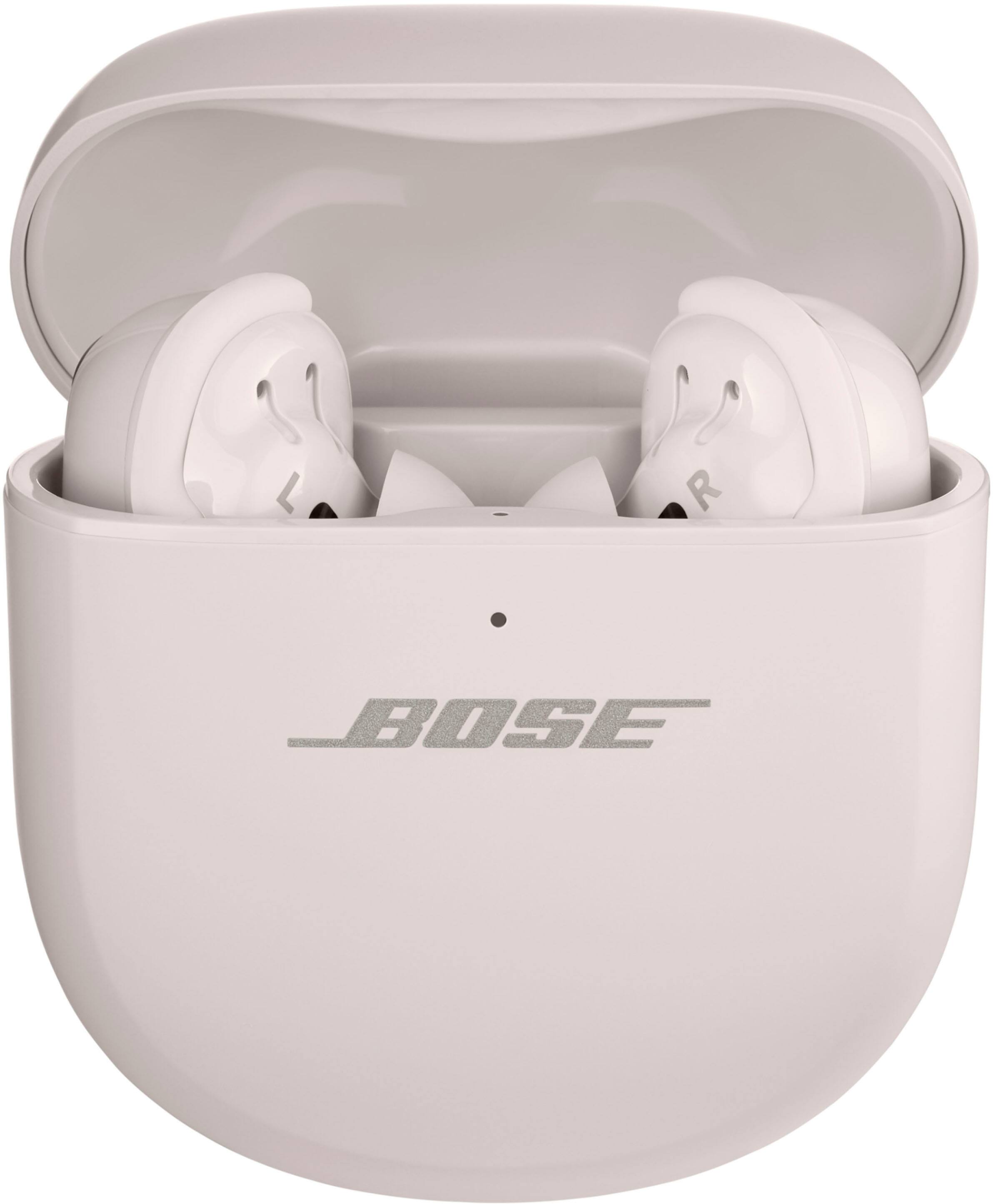 Angle. Bose - QuietComfort Ultra True Wireless Noise Cancelling In-Ear Earbuds - White Smoke.