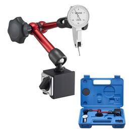 VEVOR - Dial Test Indicator with Universal Magnetic Base and Storage Case, 0.0005 inch Accuracy, 0-0.03 inch Range - Black+White