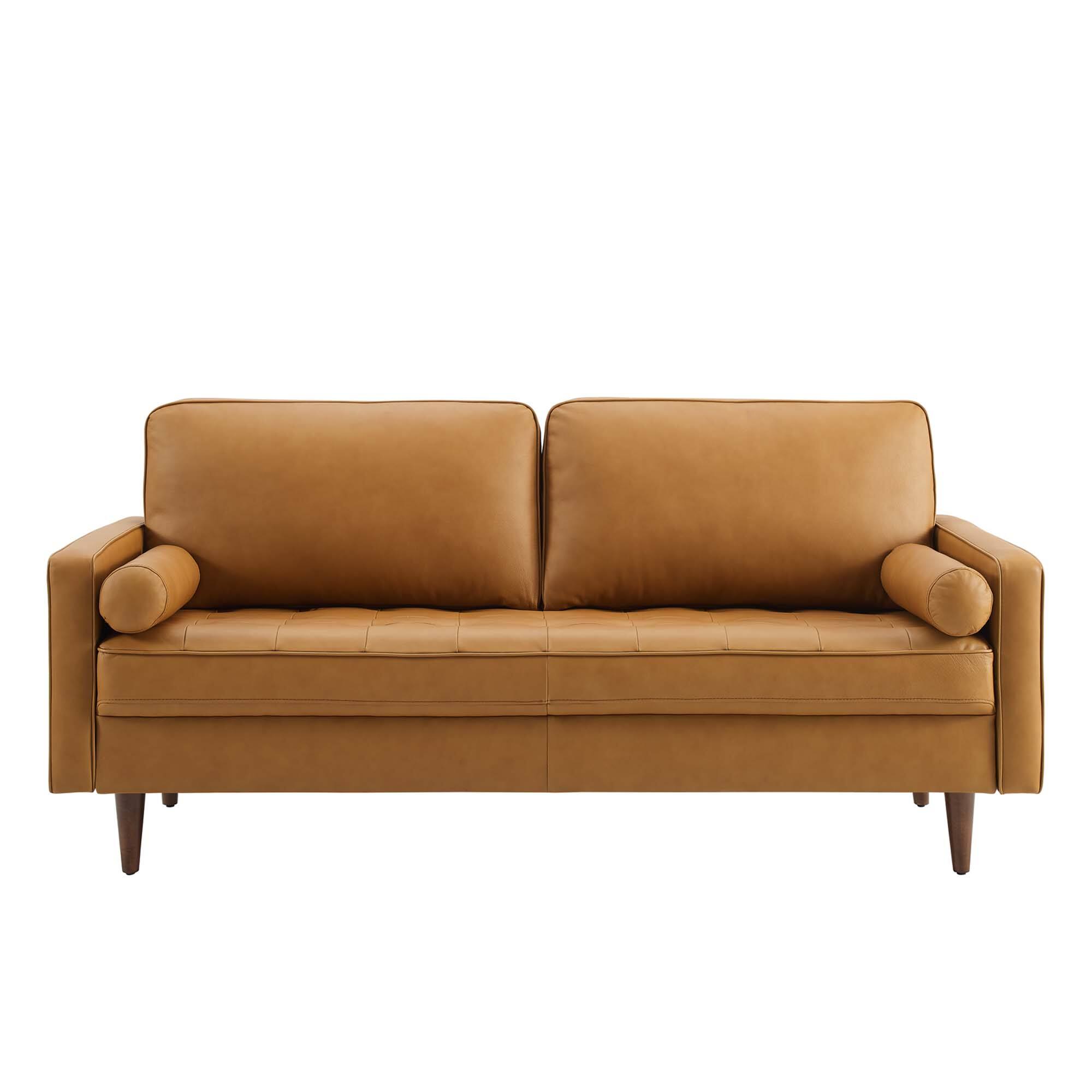 Alt View 4. Modway - Valour Leather Sofa by Modway - Tan.