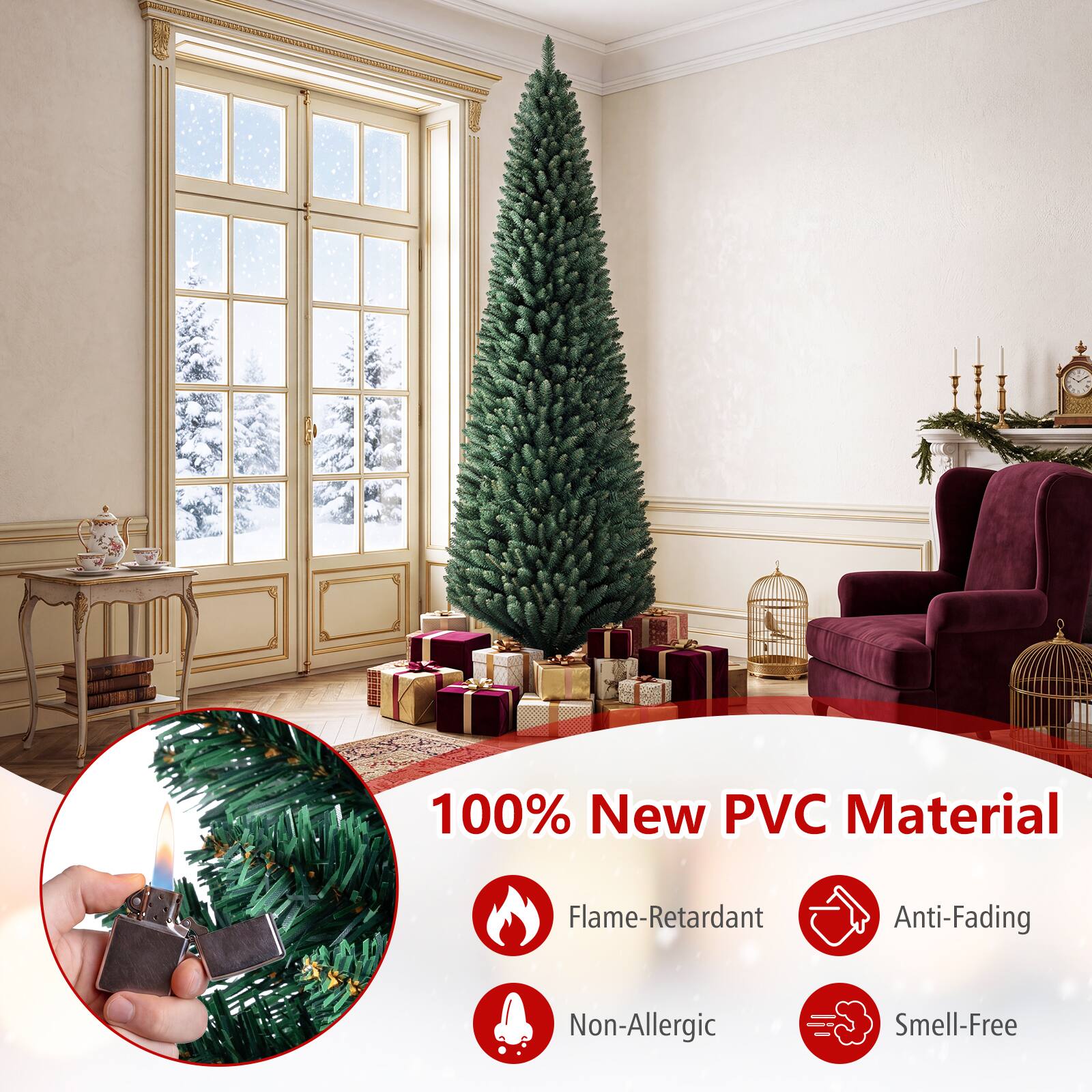 100% New PVC Material  
Flame-Retardant  
Anti-Fading  
Non-Allergic  
Smell-Free