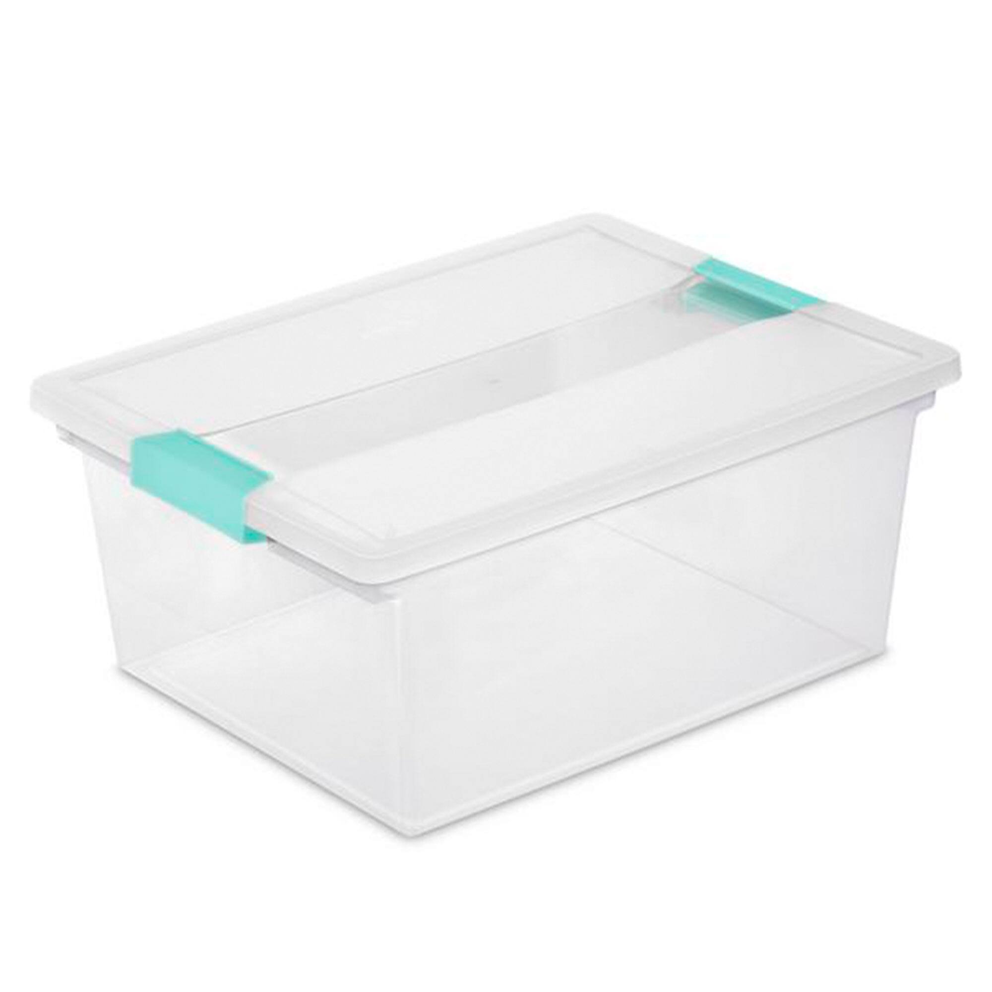 Alt View 4. Sterilite - Sterilite 64 Quart Latching Storage Tote Box (6 Pack) + Deep Clip Box (4 Pack) - Clear.