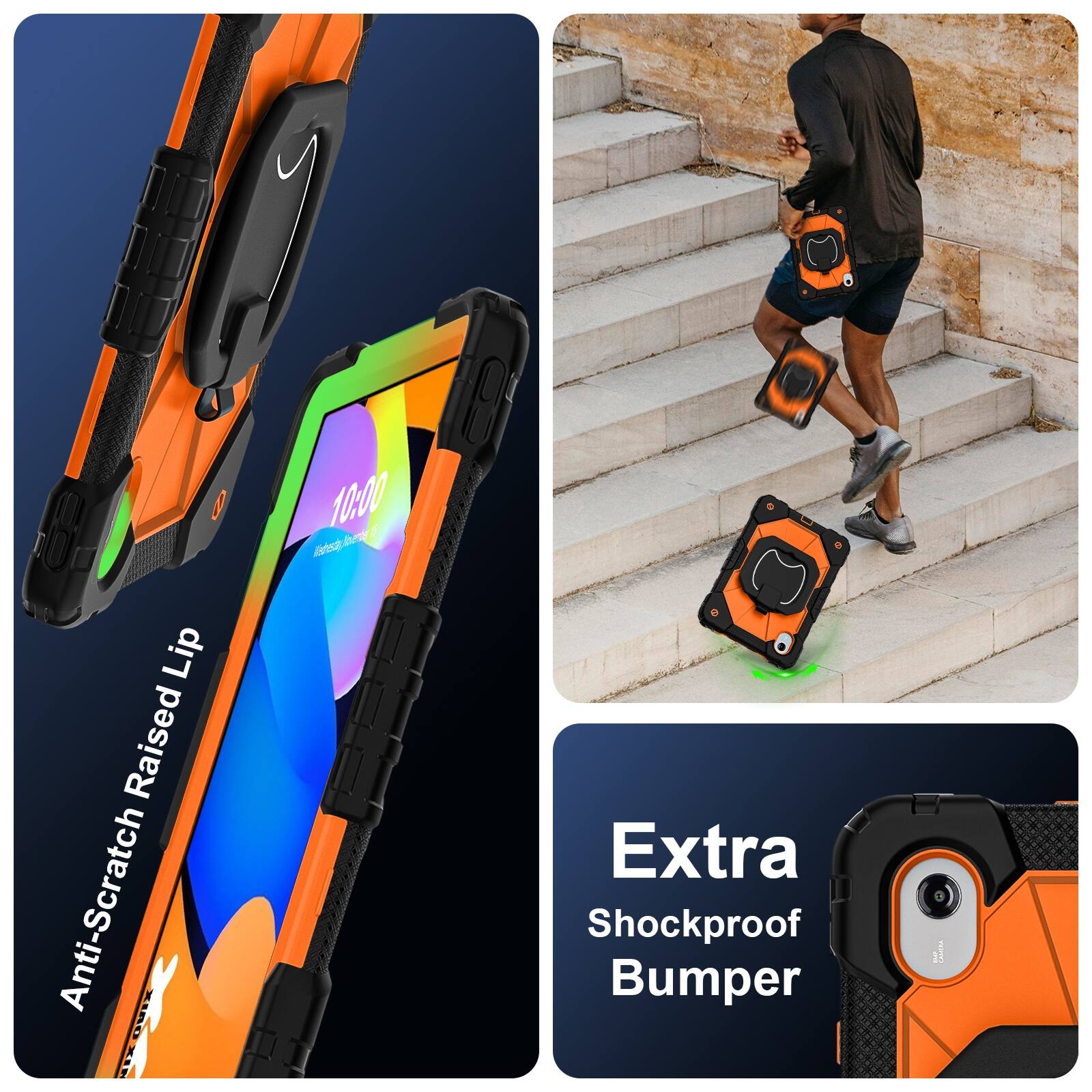 A Lip Raised Anti-Scratch  
10:00 Varresay,  
Extra Shockproof Bumper  
FAMERA