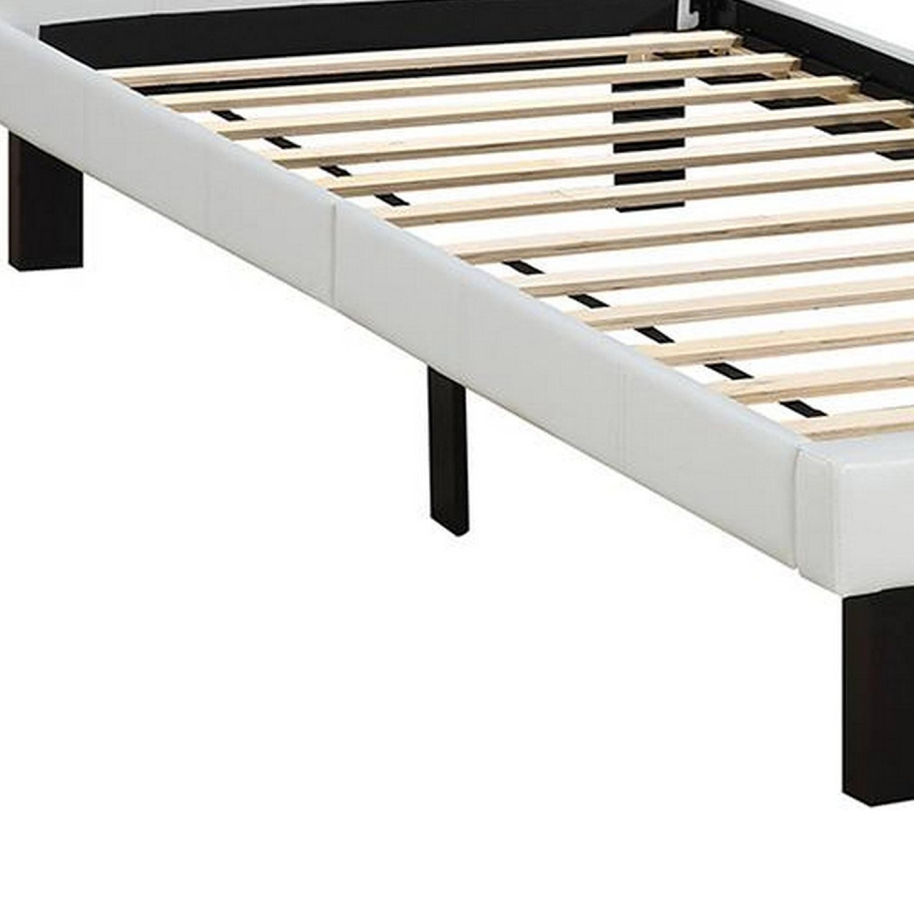 Alt View 2. Manhattan Lane - Faux Leather Upholstered Twin size Bed With tufted Headboard - White.