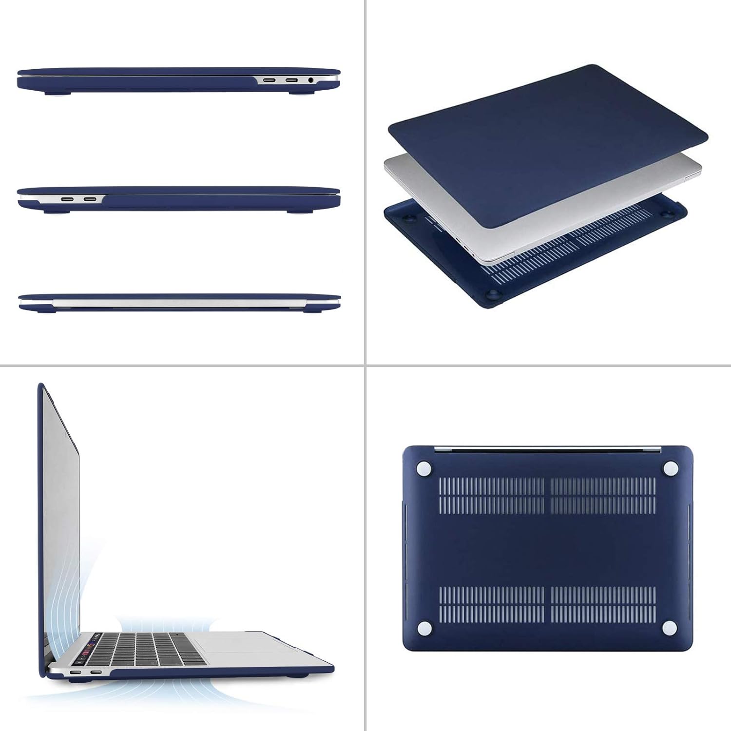Alt View 1. mosiso - MacBook Pro 13" hard shell case with keyboard skins, screen protector and storage bag - Navy Blue.