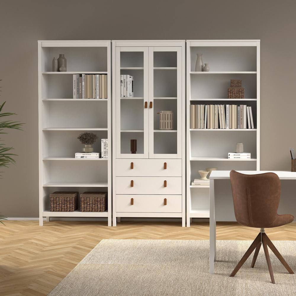 Alt View 4. Tvilum - Madrid Adjustable 6 Shelf Bookcase, Open Storage Home Office Bookshelf - White.