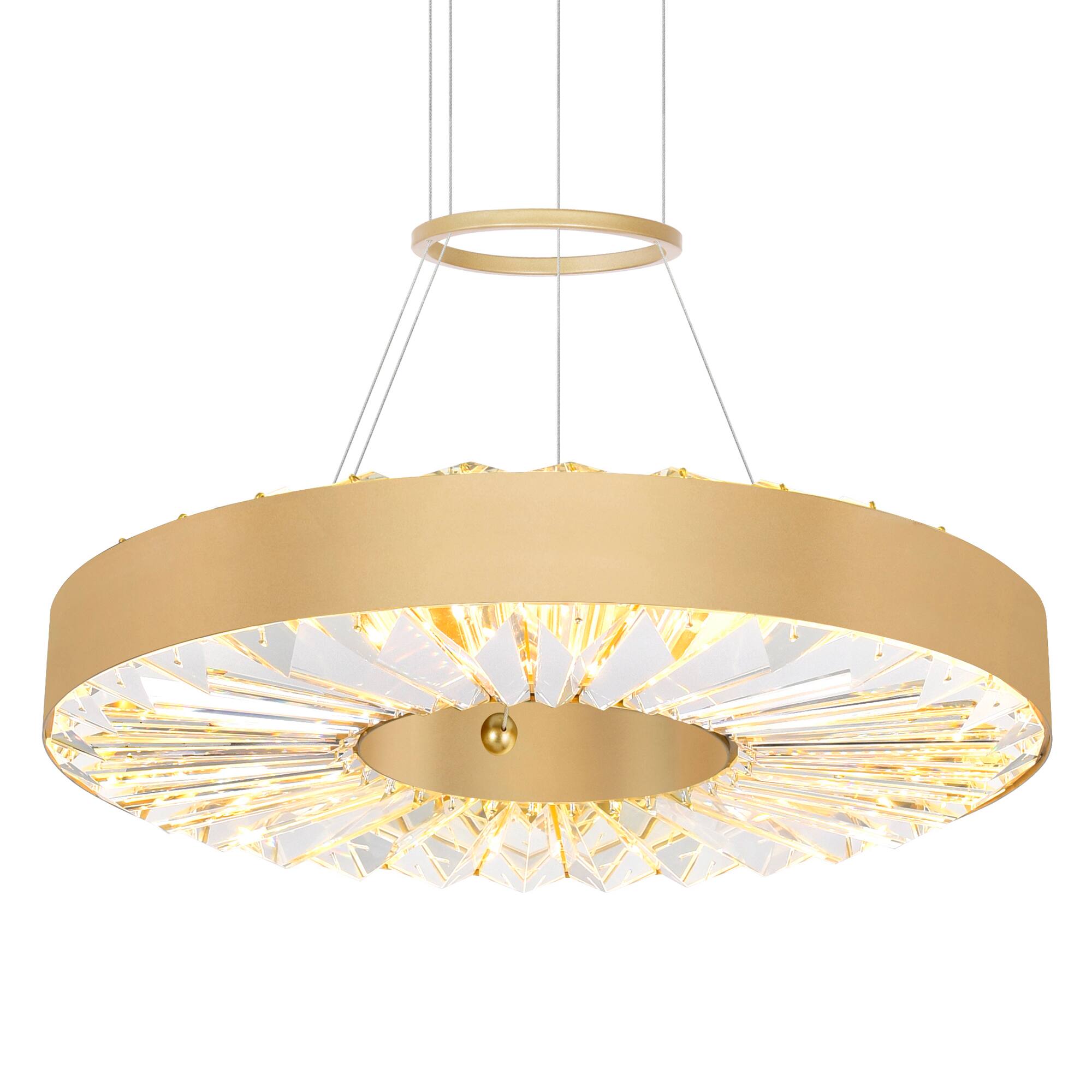 Angle. CWI Lighting - Bjoux LED Chandelier With Sun Gold Finish - Sun Gold.