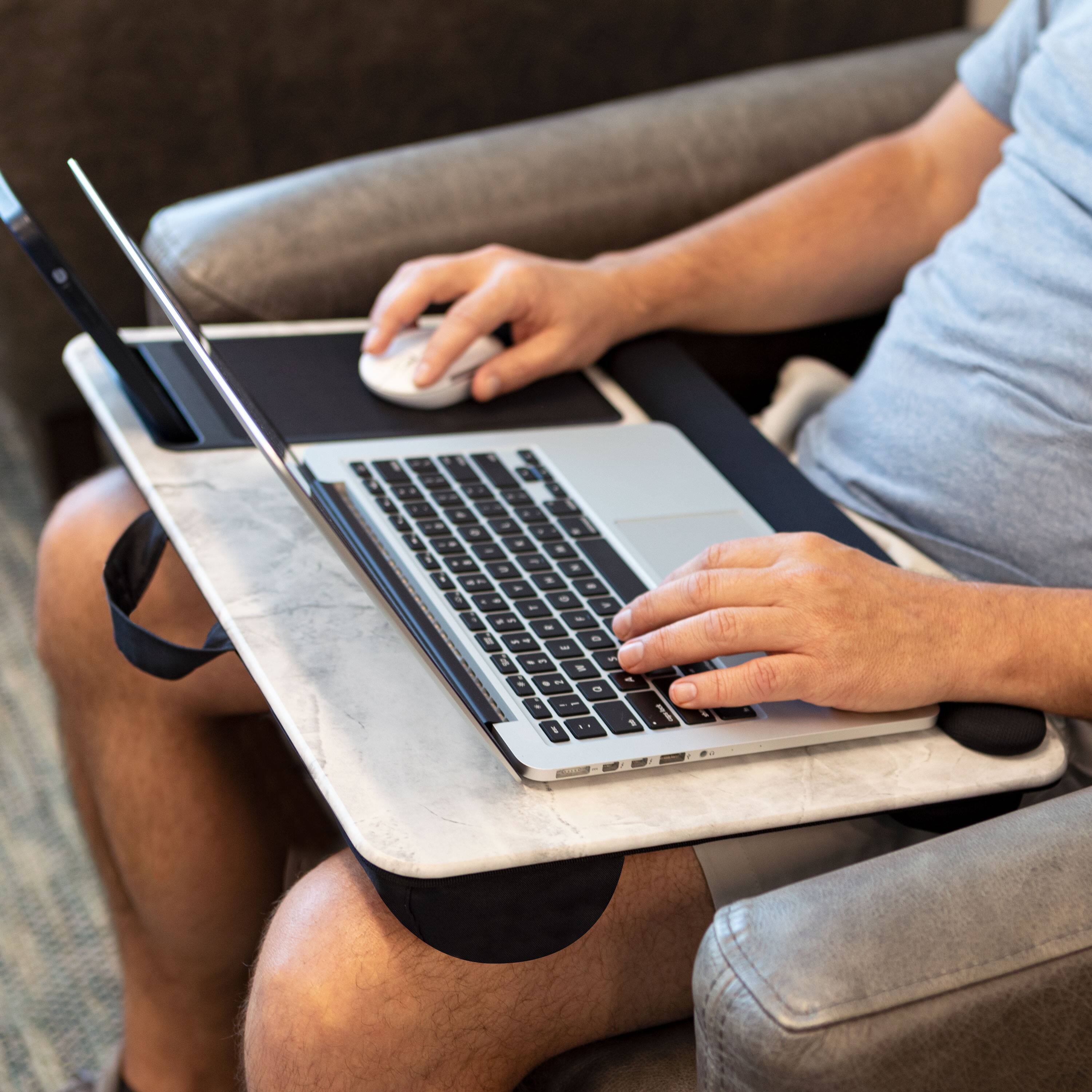 Alt View 2. LapGear - Home Office Pro Lap Desk (Fits up to 15.6" Laptop) - White Marble.