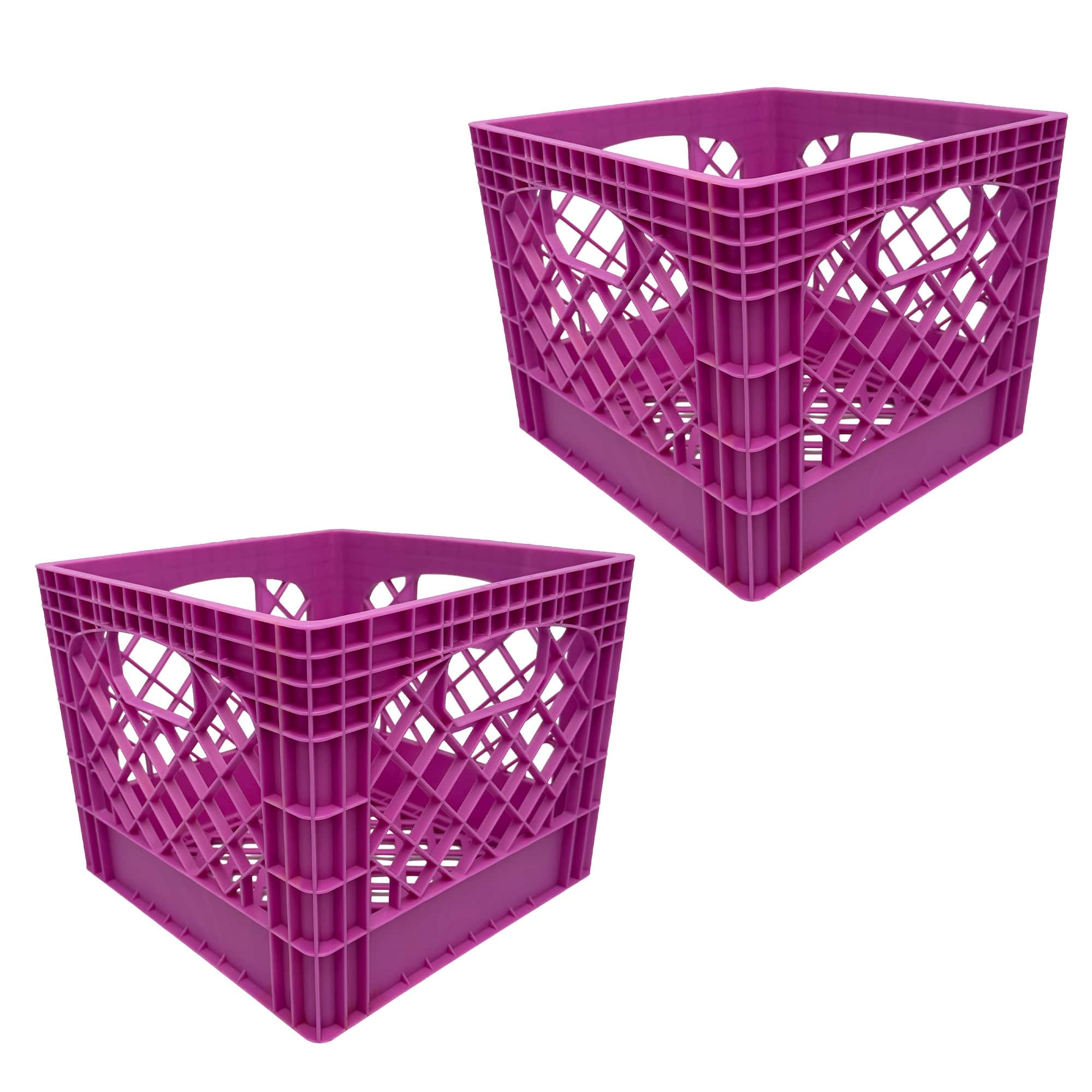 Mirapet - Milk Crate, Stackable Plastic Storage with Handles, 16 Qt, 2 Pack - Berry price history on PriceWatchPro