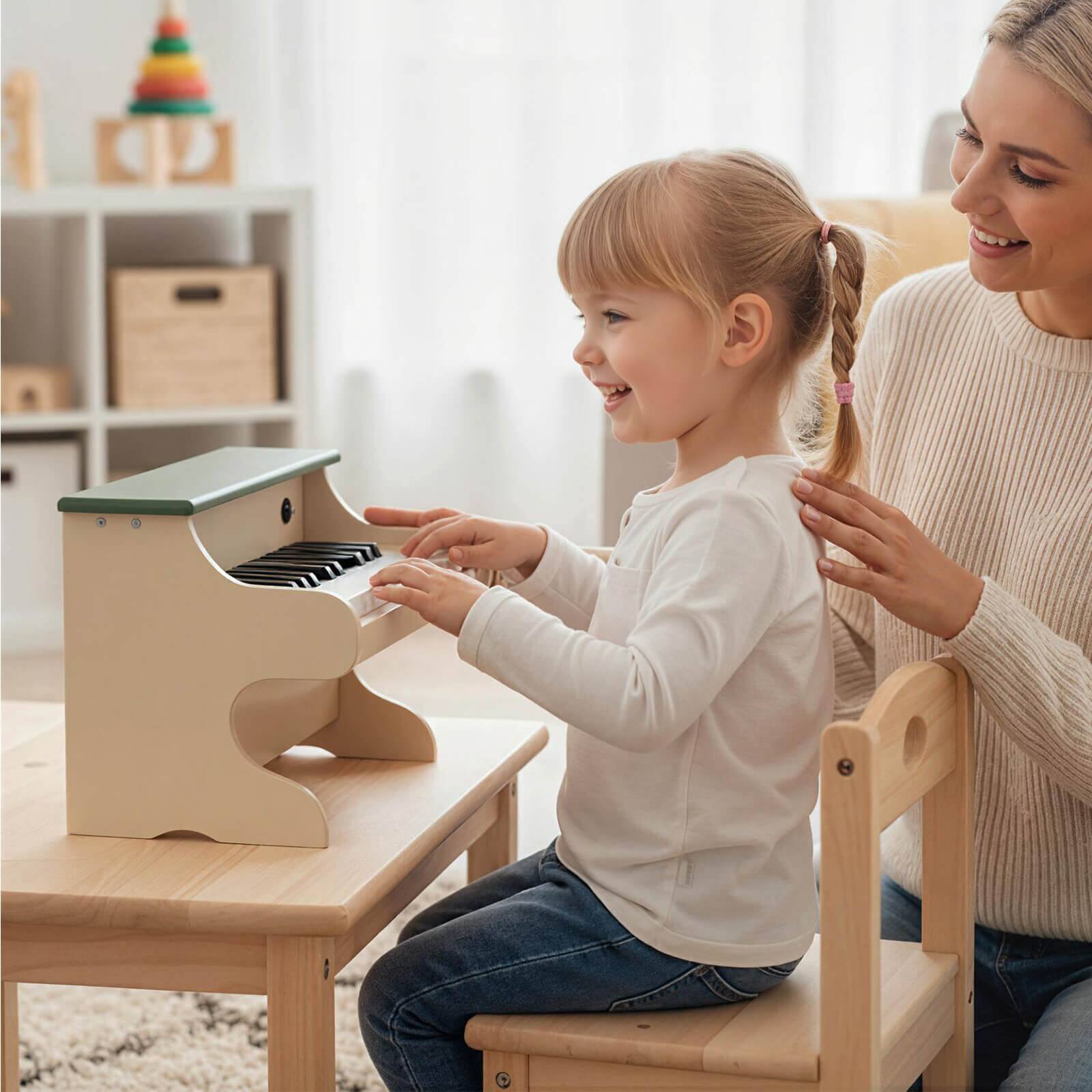 Alt View 4. Costway - Costway 25 Keys Kids Piano Piano Keyboard Toy for 3+ Boys & Girls Realistic Sound - Beige,Green.