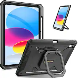 Kitcheniva - Rotating Stand Rugged Cover For iPad A16 11th Gen 11 Inch 2025 - Black