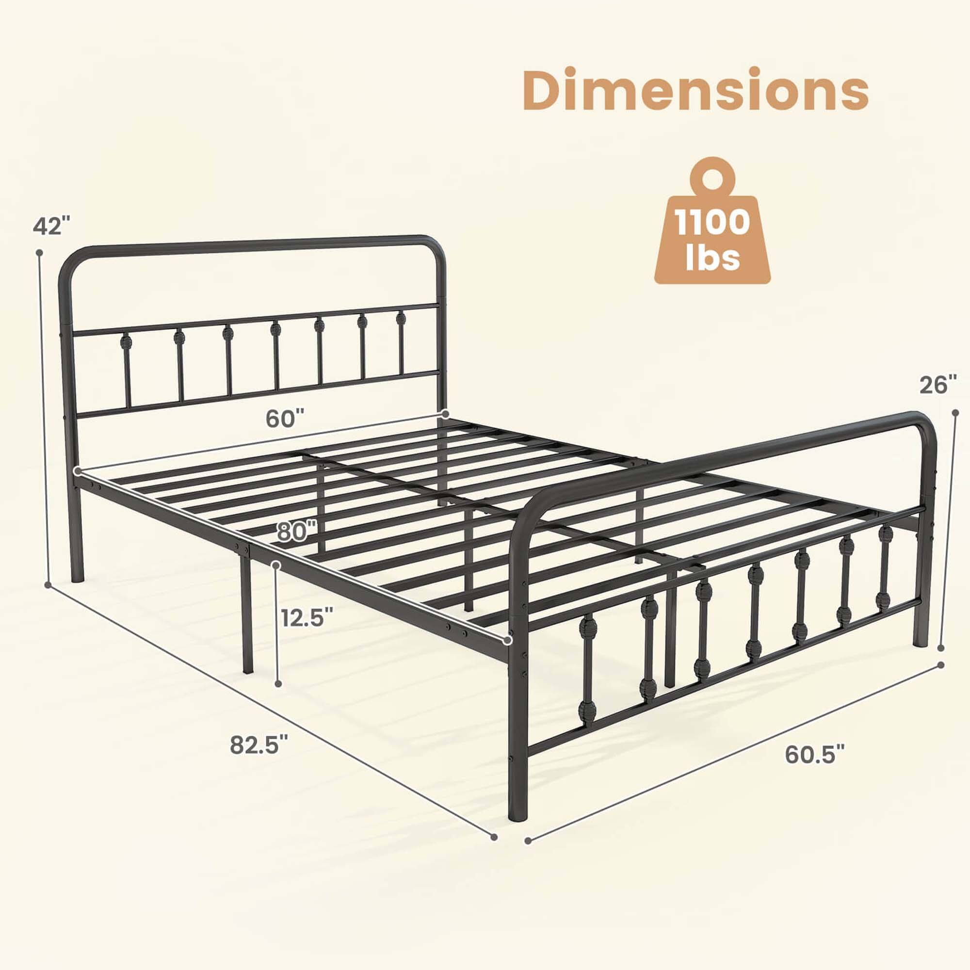 Dimensions: 42" x 1100 lbs, 60" x 26", 80" x 12.5", 82.5" x 60.5".