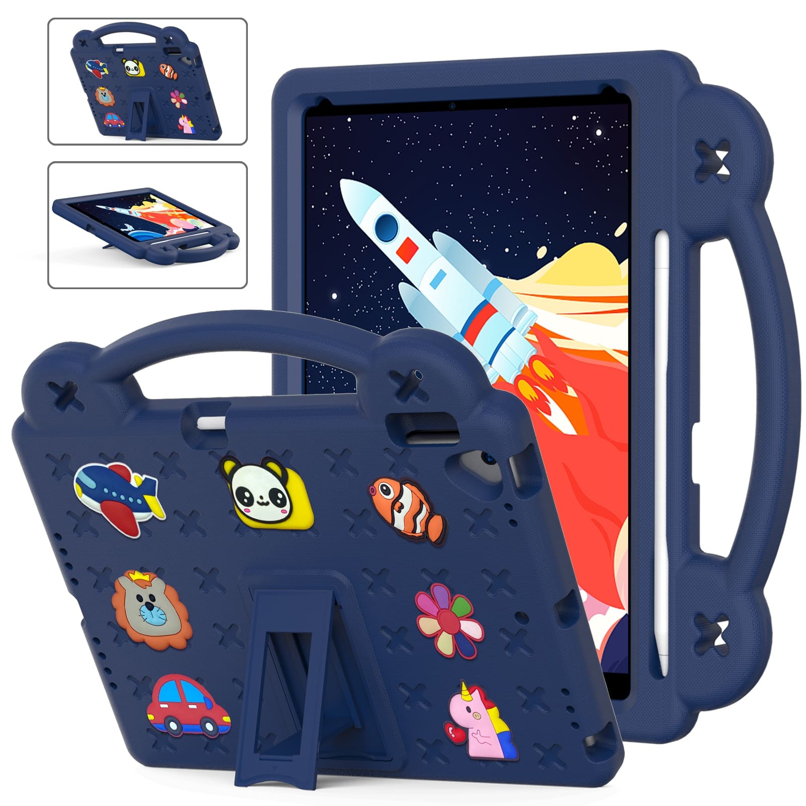 UUCOVER - Kids Case for iPad 9th 8th 7th Generation 10.2-inch (2021/2020/2019),Shockproof EVA Case Handle Adjustable Stand Cover - Navyblue price history on PriceWatchPro