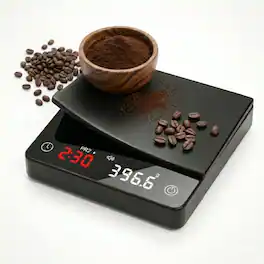 Garnen - Mini Coffee Scale With Timer 2Kg/0.1G, Espresso Scale, Matcha Coffee Bean Scale Weight, Digital Coffee Scale Barista - Black