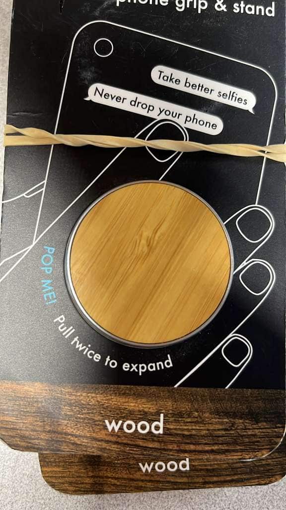 PopSockets - PopSockets: Collapsible Grip & Stand for Phones and Tablets - Bamboo