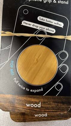 PopSockets - PopSockets: Collapsible Grip & Stand for Phones and Tablets - Bamboo