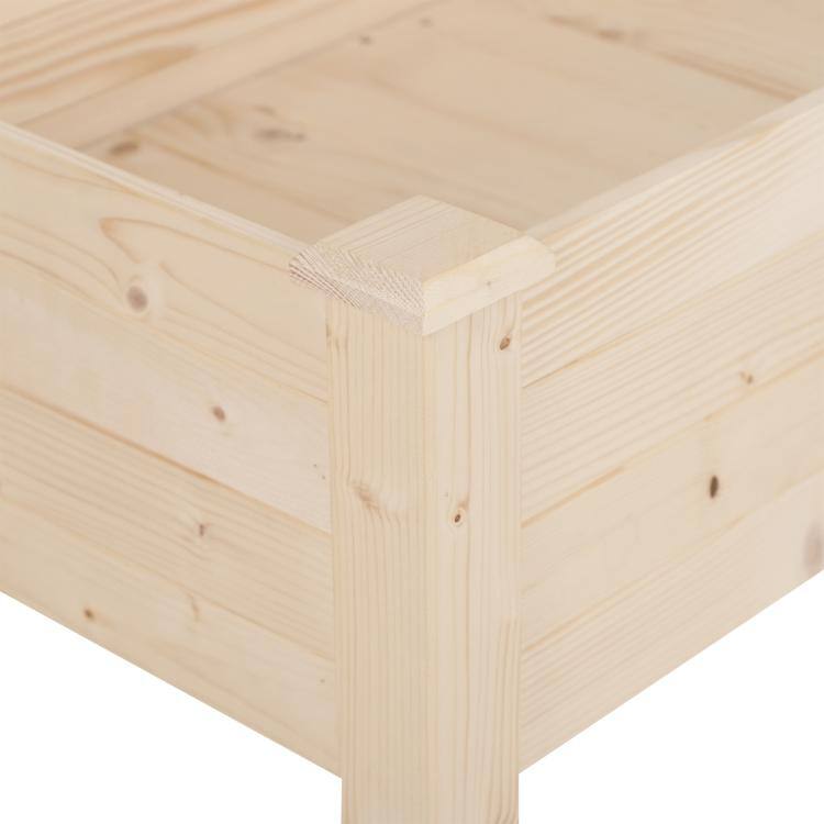 Alt View 9. PULUZ - Raised Garden Bed with Legs, 48 inch x 22 inch x 30 inch, Elevated Wooden Planter Box, Self-Draining with Bed Liner - Natural.