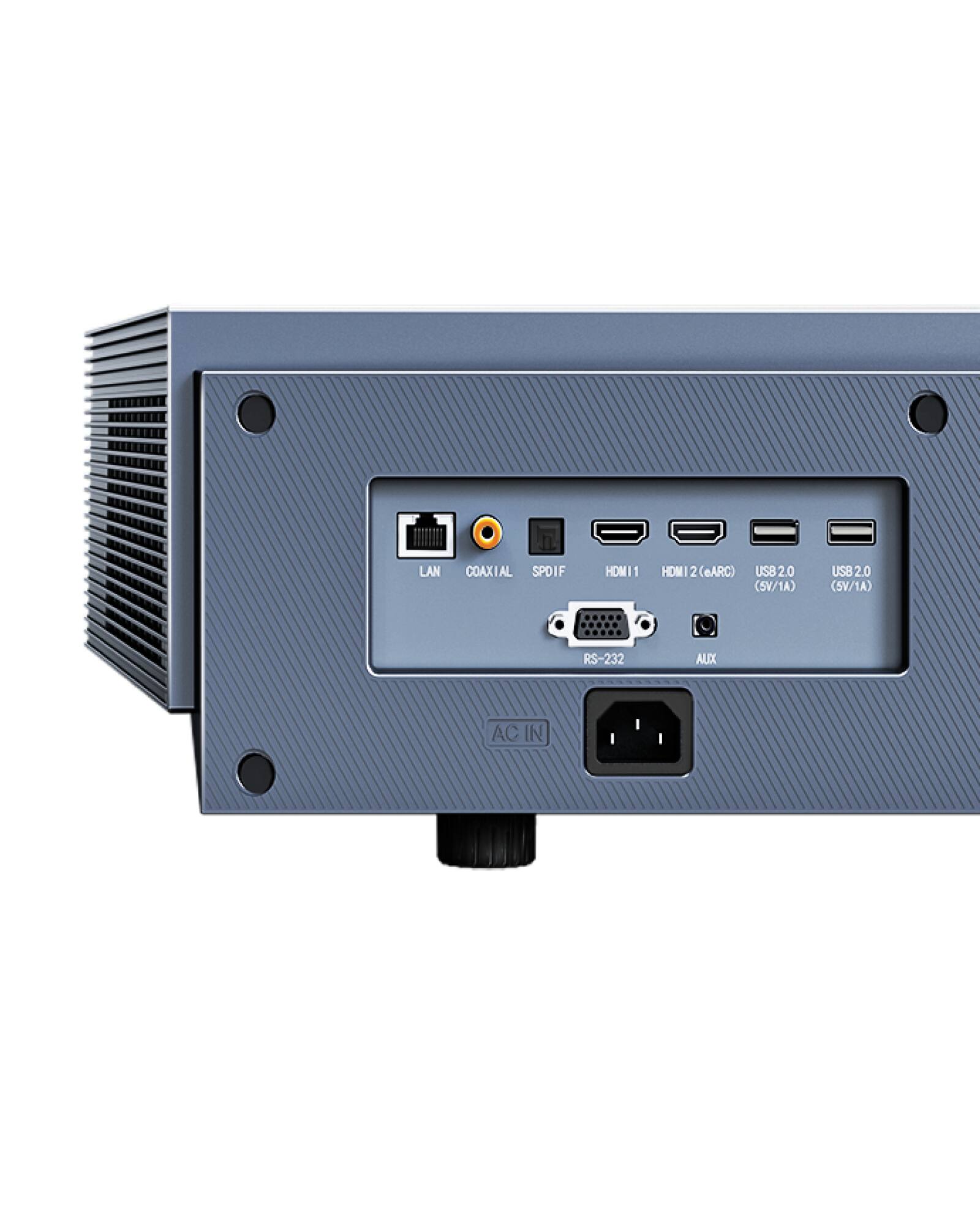 LAN  
COAXIAL  
SPDIF  
HDMI 1  
HDMI 2 (eARC)  
USB 2.0 (SV/1A)  
USB 2.0 (SV/1A)  
RS-232  
AUX  
AC IN